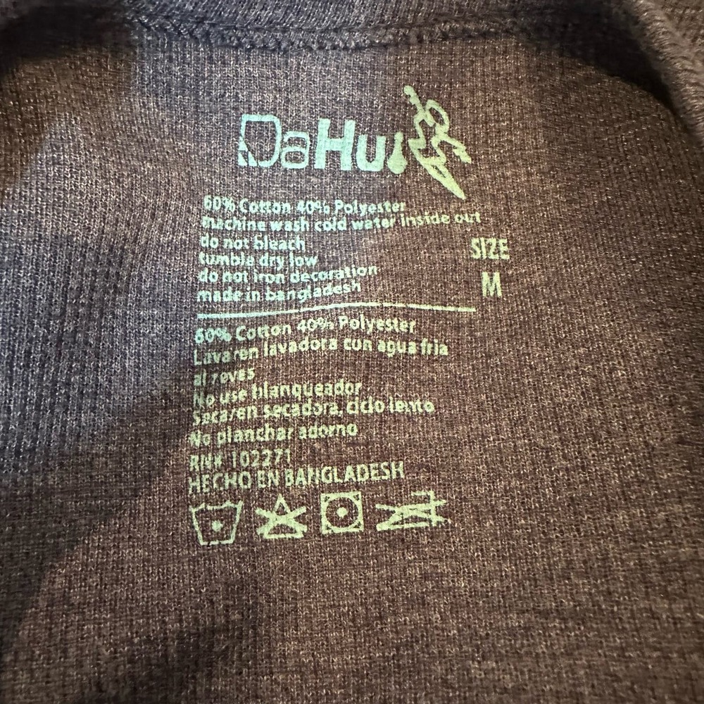 Da Hui Long Sleeve Thermal Waffle Knit Tee Shirt Hawaii sz M - Picture 6 of 8